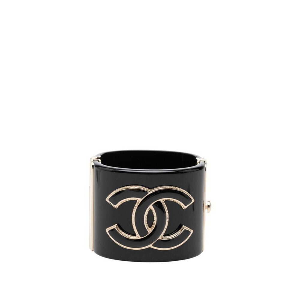 CHANEL Black Logo Charm Bracelet